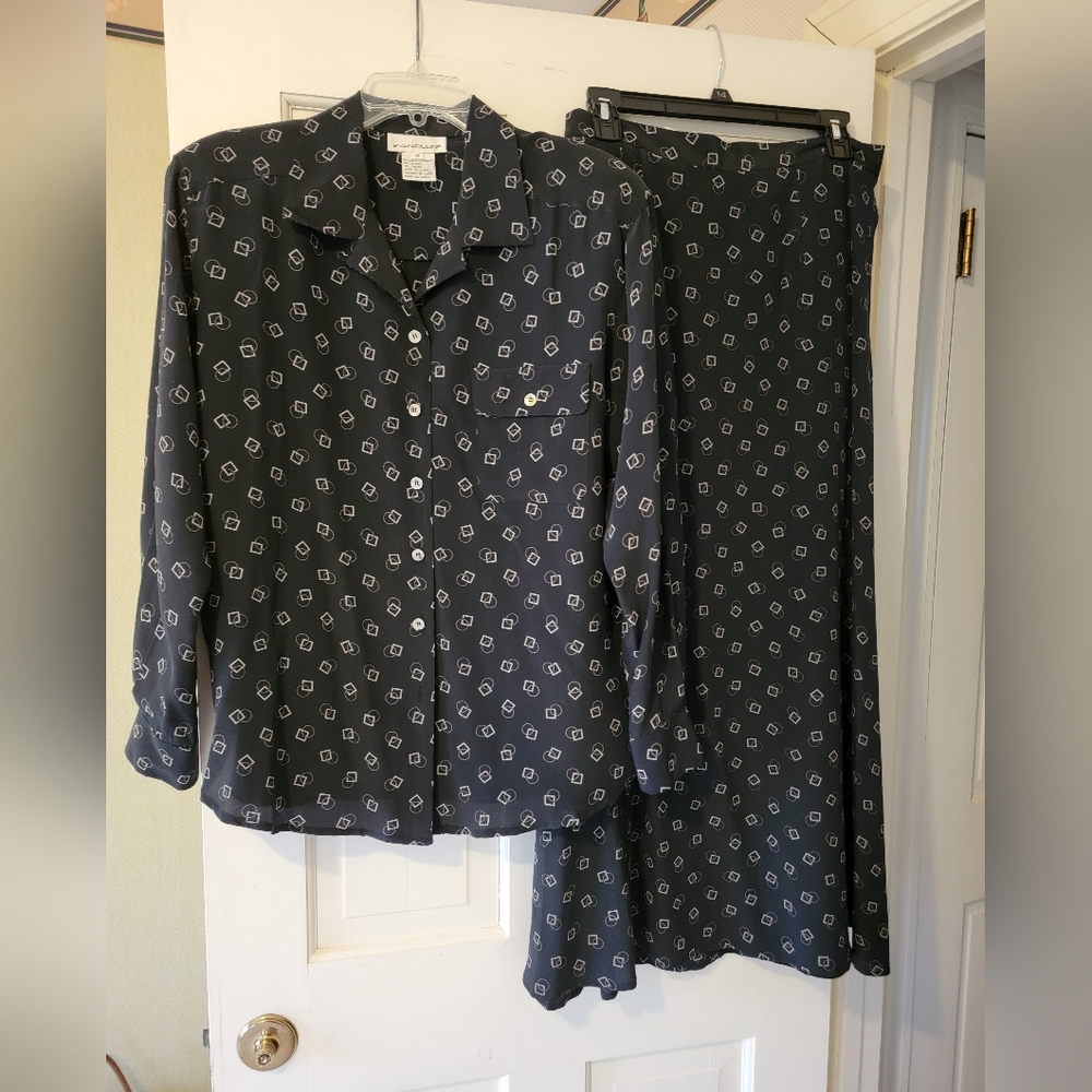 Evan-Picone Women's 2pc. Set Skirt Size 12 Blouse Size 14 EUC